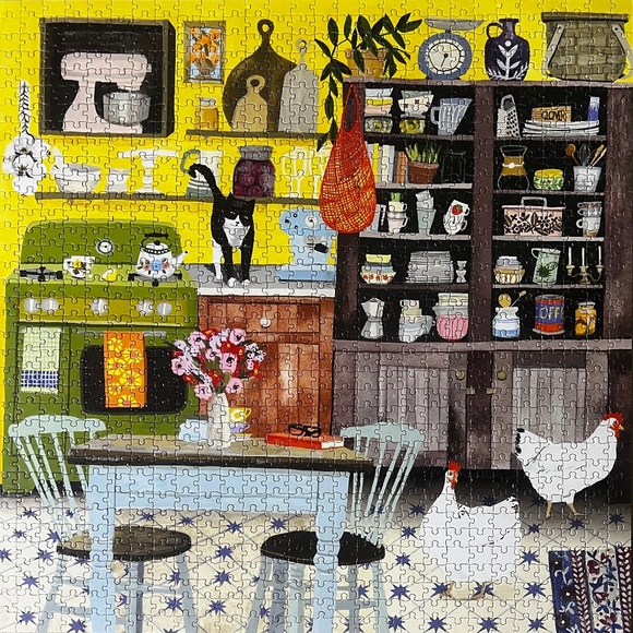 EUC [eeBoo] Kitchen Chickens + 1000 Piece & Love | Jigsaw Puzzle + Retro Poster - Picture 1 of 16